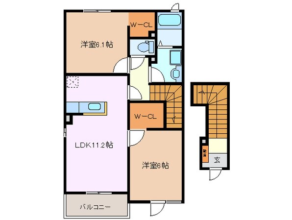 ディアコートⅠの物件間取画像